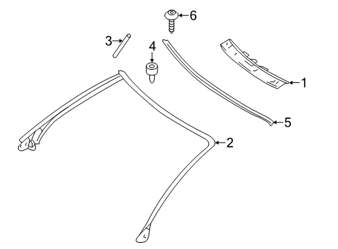 2011 Mercedes-Benz E550 Windshield Header & Components Diagram