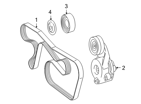 2010 Mercedes-Benz GL350 Belts & Pulleys, Cooling Diagram