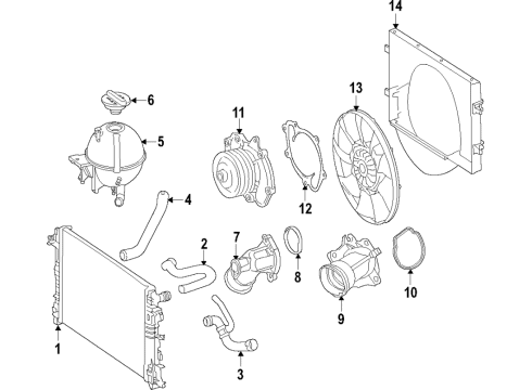 2021 Mercedes-Benz Sprinter 2500 Cooling System, Radiator, Water Pump, Cooling Fan Diagram 6