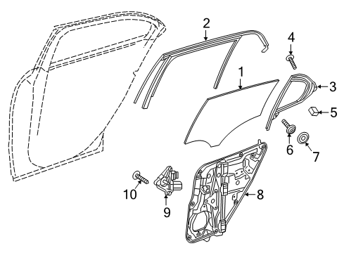 2017 Mercedes-Benz GLA250 Rear Door - Glass & Hardware Diagram