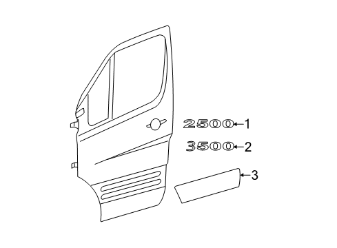 2012 Mercedes-Benz Sprinter 2500 Exterior Trim - Front Door Diagram