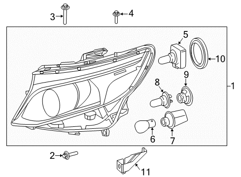 2018 Mercedes-Benz Metris Headlamps, Electrical Diagram