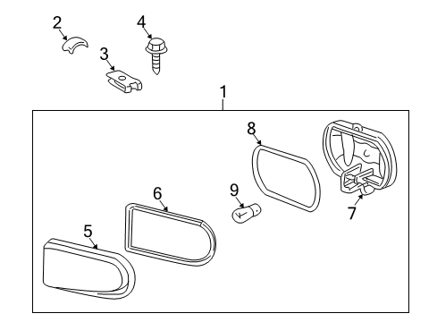 Lamp Lens Gasket Diagram for 170-826-00-91