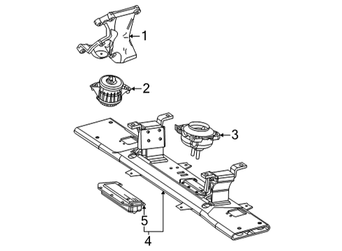 2023 Mercedes-Benz GLE63 AMG S Engine & Trans Mounting Diagram 1