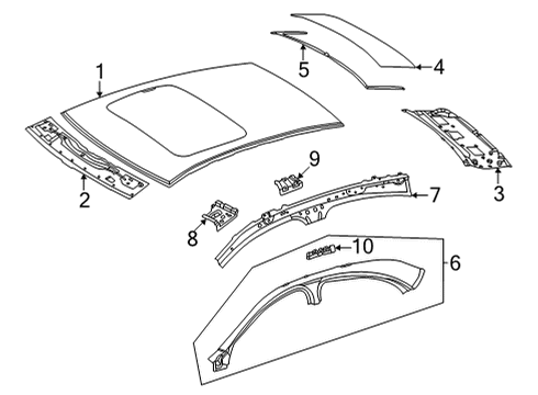 2024 Mercedes-Benz C43 AMG Roof & Components Diagram 1