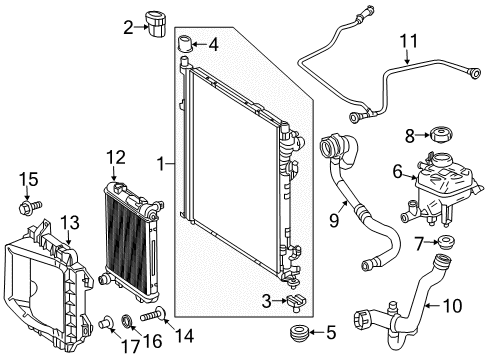 2016 Mercedes-Benz GLE63 AMG S Radiator & Components Diagram 4