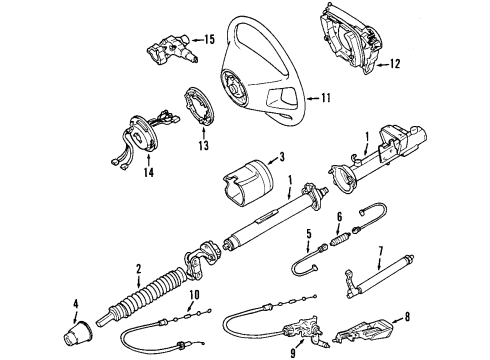 2002 Mercedes-Benz SLK230 Steering Column & Wheel, Steering Gear & Linkage