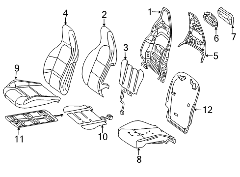 2019 Mercedes-Benz CLA250 Passenger Seat Components Diagram 2