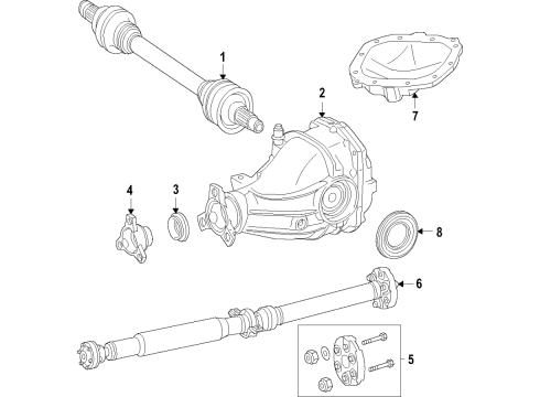 2021 Mercedes-Benz GLE53 AMG Rear Axle Shafts & Differential Diagram 2