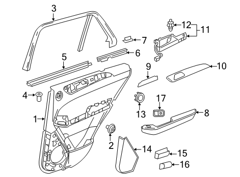 Door Trim Panel Diagram for 292-730-69-00-3D16