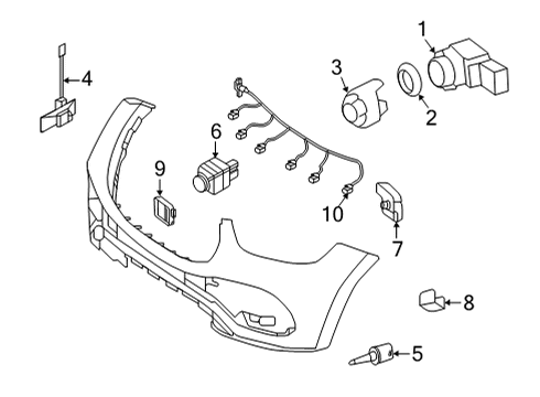 Front Camera Retainer Diagram for 167-888-14-00-64