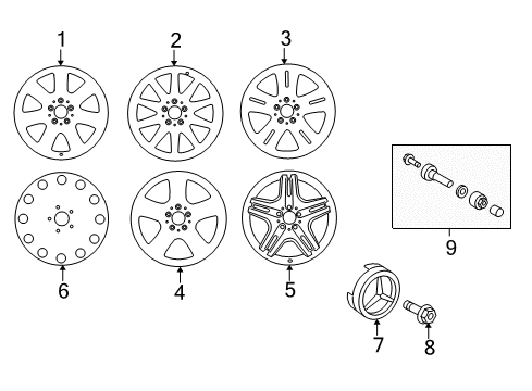 Spare Wheel Diagram for 251-400-09-00