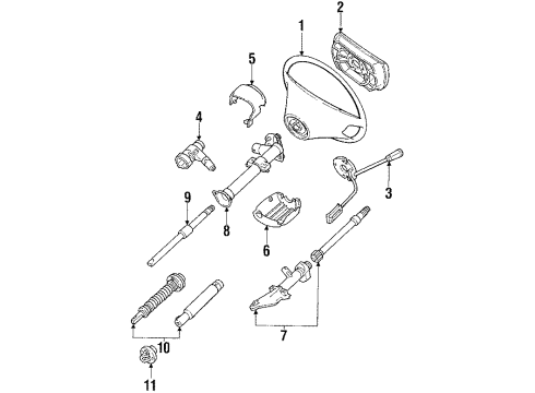 Steering Wheel Diagram for 140-460-21-03-9045