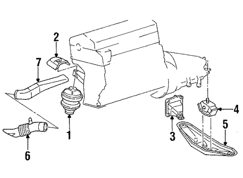 1989 Mercedes-Benz 300TE Engine & Trans Mounting Diagram