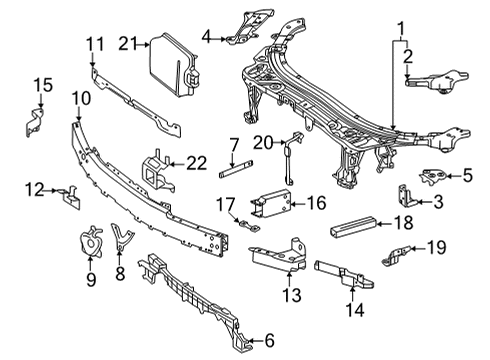 2020 Mercedes-Benz AMG GT 53 Radiator Support Diagram