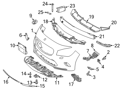 2019 Mercedes-Benz CLA250 Front Bumper Diagram 2