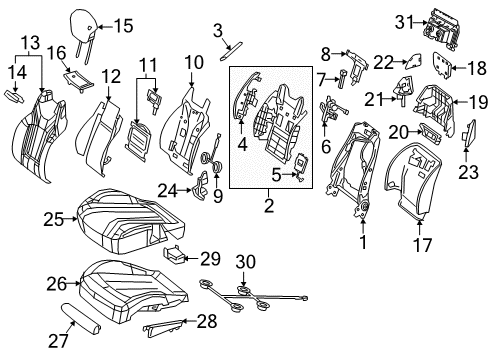 2016 Mercedes-Benz S65 AMG Driver Seat Components Diagram