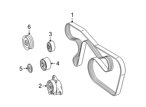 2007 Mercedes-Benz ML63 AMG Belts & Pulleys, Cooling Diagram