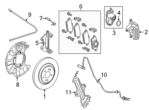 2017 Mercedes-Benz S550 Rear Brakes Diagram 1