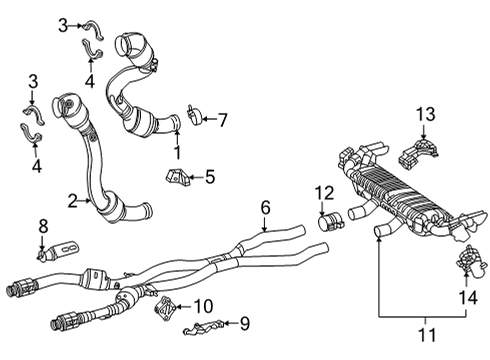 Center Pipe Bracket Diagram for 167-491-78-00