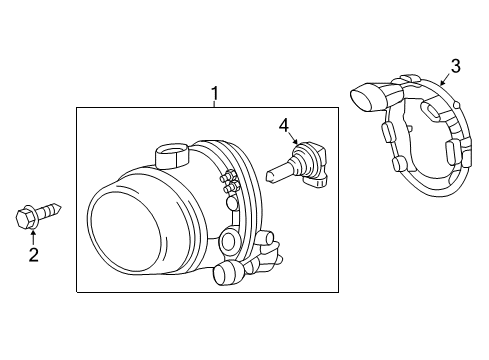 Fog Lamp Assembly Bracket Diagram for 156-885-03-14