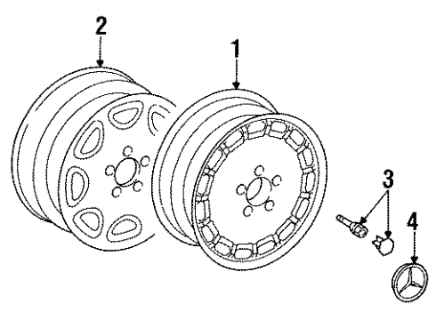 1991 Mercedes-Benz 300D Wheels Diagram