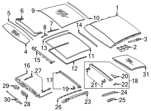 2022 Mercedes-Benz E450 Sunroof, Body Diagram 3