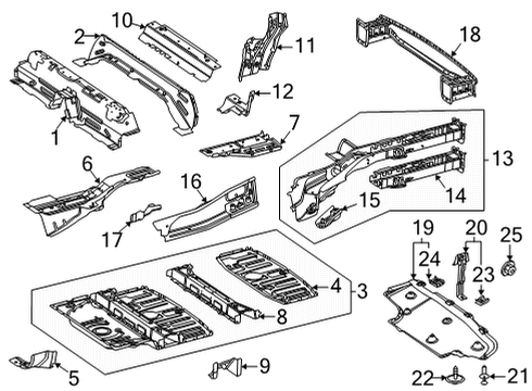 Rear Floor Pan Diagram for 247-610-19-02