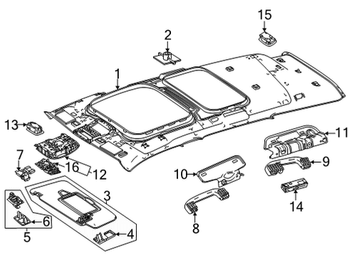 2022 Mercedes-Benz GLB35 AMG Interior Trim - Roof Diagram 1