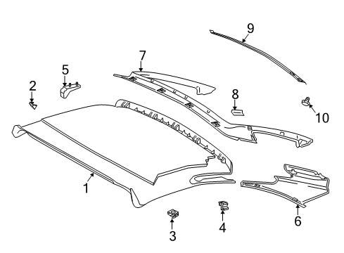 2007 Mercedes-Benz SL55 AMG Interior Trim - Retractable Top Diagram