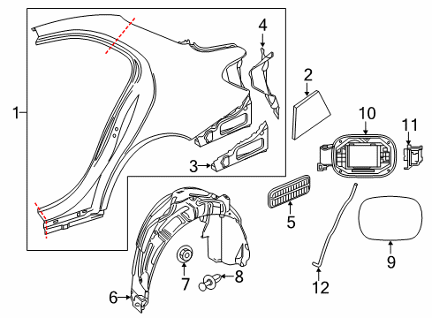 2020 Mercedes-Benz C63 AMG S Quarter Panel & Components Diagram 3