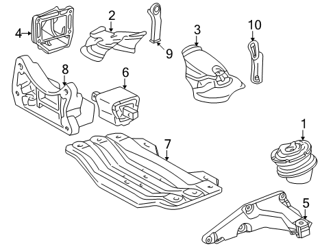 2004 Mercedes-Benz S430 Engine & Trans Mounting Diagram