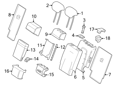 2023 Mercedes-Benz EQB 250 Second Row Seats Diagram 1