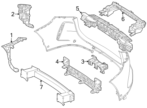 2023 Mercedes-Benz EQE 350+ SUV Bumper & Components - Rear Diagram 3