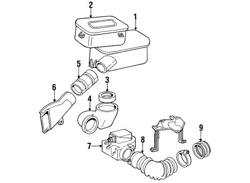 1991 Mercedes-Benz 350SD Air Inlet Diagram