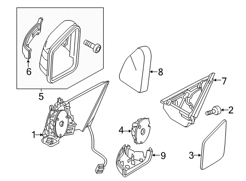 2010 Mercedes-Benz S400 Outside Mirrors Diagram