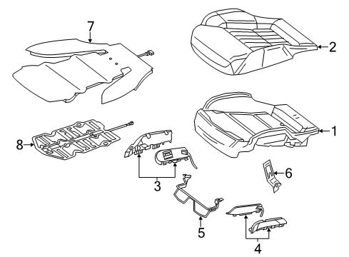 2015 Mercedes-Benz SL65 AMG Passenger Seat Components Diagram 2