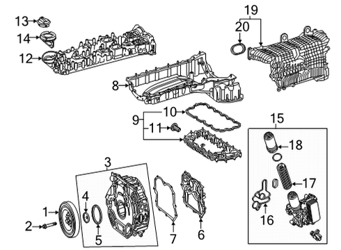 2023 Mercedes-Benz GLE53 AMG Engine Parts Diagram 1