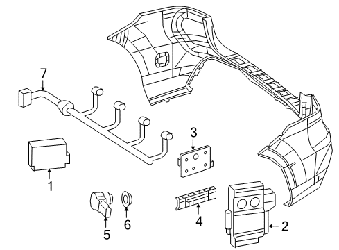 2019 Mercedes-Benz GLE400 Parking Aid Diagram 7