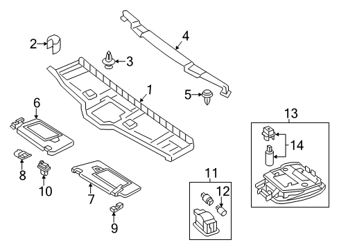 2011 Mercedes-Benz E550 Interior Trim - Roof Diagram 1