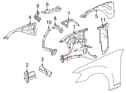 2013 Mercedes-Benz S400 Structural Components & Rails