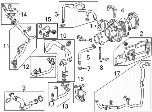 2021 Mercedes-Benz GLC63 AMG Turbocharger & Components Diagram 1