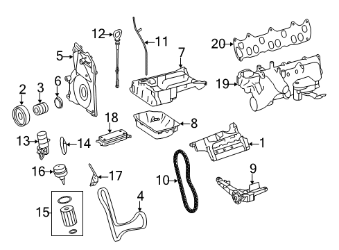 2010 Mercedes-Benz Sprinter 2500 Engine Parts & Mounts, Timing, Lubrication System Diagram 1