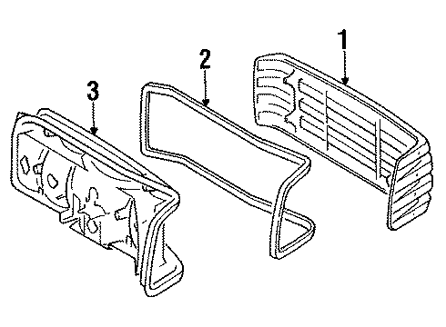 1985 Mercedes-Benz 500SEL Backup, Tail & Side Marker Lamps Diagram