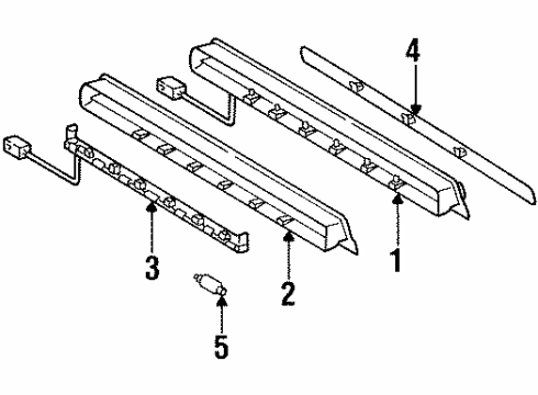 1993 Mercedes-Benz 600SL High Mount Lamps Diagram