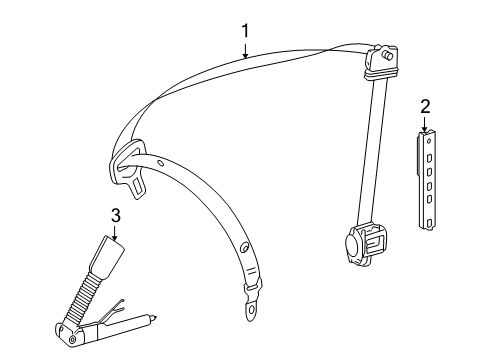 2011 Mercedes-Benz ML63 AMG Front Seat Belts Diagram