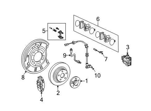 2005 Mercedes-Benz SL65 AMG Brake Components, Brakes Diagram 2