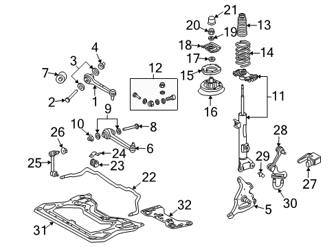 Spring Upper Insulator Diagram for 203-322-03-44