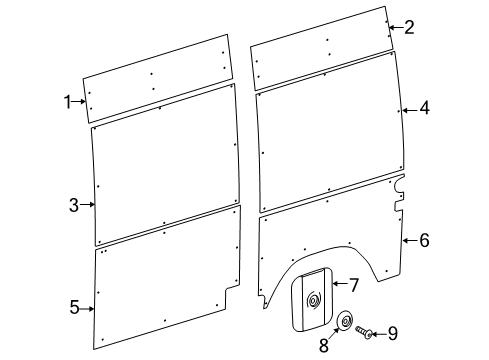 2015 Mercedes-Benz Sprinter 2500 Interior Trim - Side Panel Diagram 3