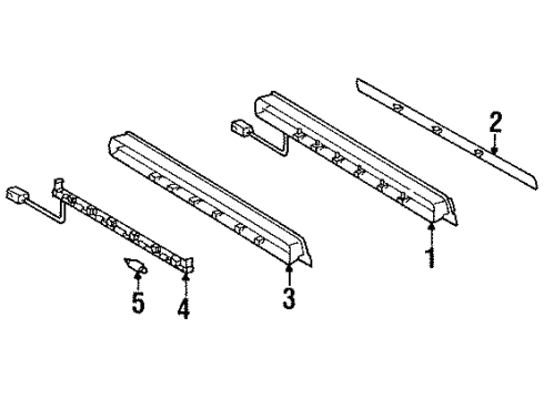 1991 Mercedes-Benz 300CE High Mount Lamps Diagram 1